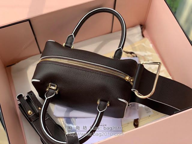 DELVAUX女包 Cool Box新色 巧克力色 德爾沃女手提包 Cl0020小方包巧克力 Delvaux手拎包 女單肩斜挎包  fcs1239